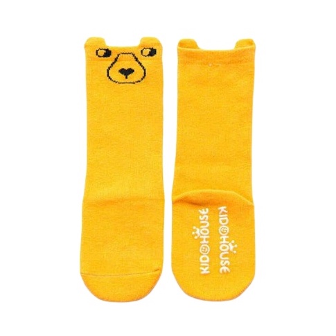 KAOS KAKI BAYI PANJANG DENGKUL LUCU IMUT TEBAL UNIK / KOREAN SHOCK BATITA BALITA-Bear Kuning S