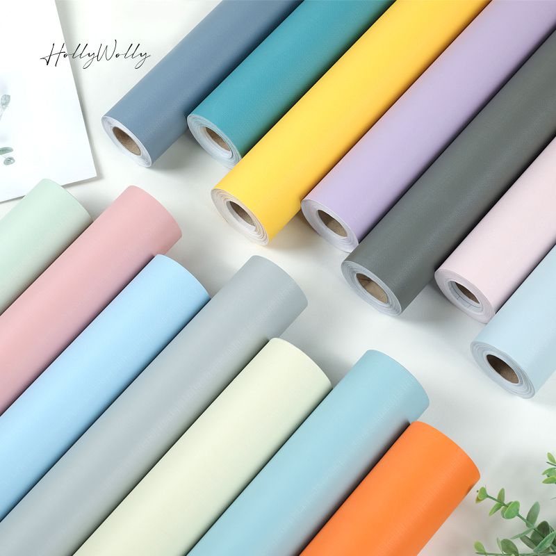 Murah Paket 5 Roll Wallpaper Dinding / Stiker Dinding Anti Air / Walpaper Dinding Kamar Tidur Motif POLOS ALBINO88