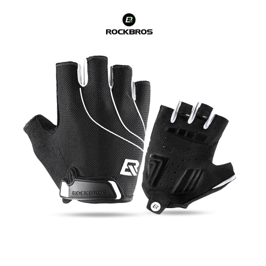 ROCKBROS S107 BIKE GLOVE HALF FINGER - SARUNG TANGAN SEPEDA BLACK