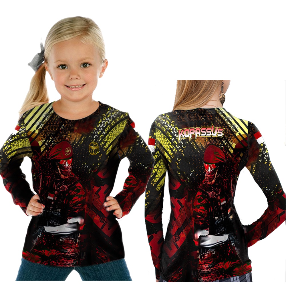 [Riashop] Kaos Kopassus Anak | Kaos Kopassus Lengan Panjang | Kaos Kopassus Ori
