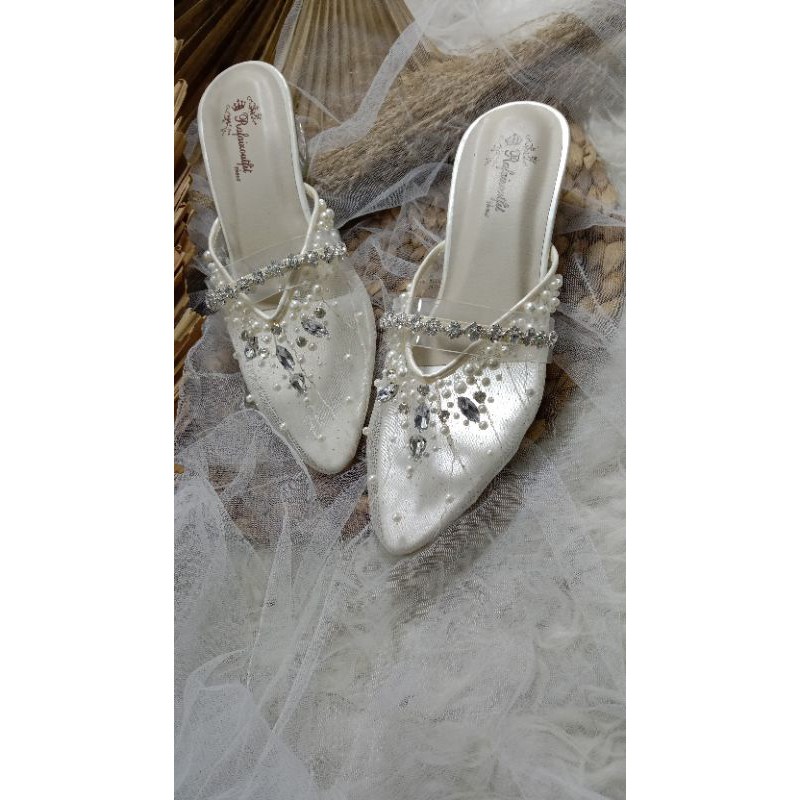 sepatu Ayumni putih bw tinggi 4cm sepatu wedding wanita