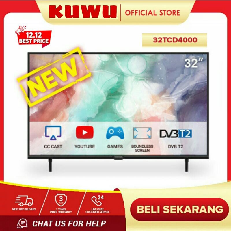 COOCAA LED TV 32 INCH - Smart TV with COOLITA OS - Digital DVB T/T2 - Wifi - Youtube - Open Browser 