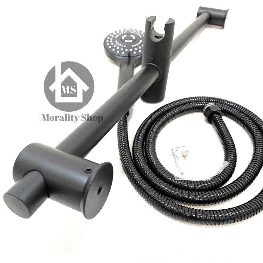 Tiang shower set 3in1 HITAM 66510 Black-Hand shower set stainless F51