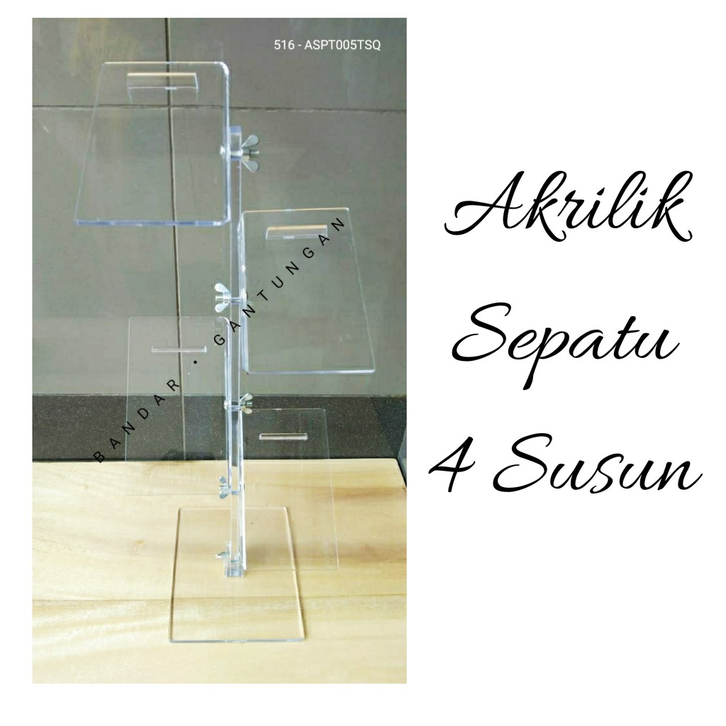 Display Akrilik Susun Stand / Pajangan Sepatu Tingkat Bahan Acrylic Plastik / Rak Sandal Sepatu(bh)