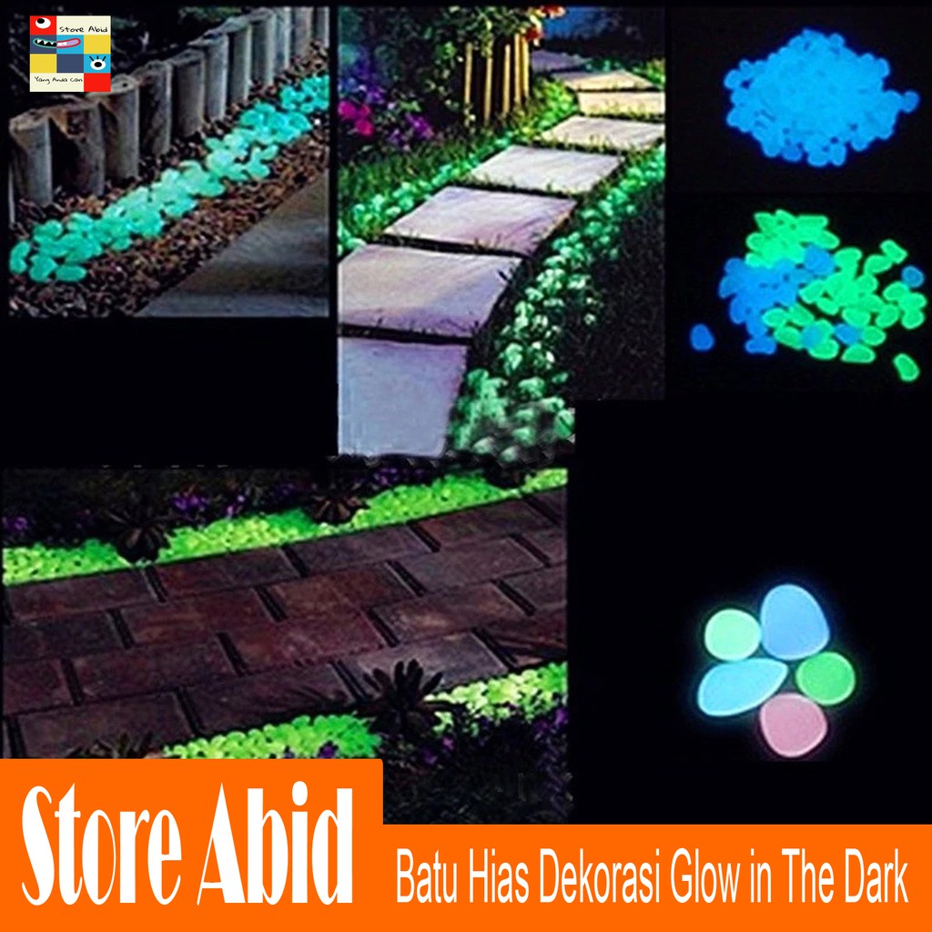 Batu Hias Dekorasi Glow in The Dark Garden Stone Taman Kebun Aneka Warna Hiasan