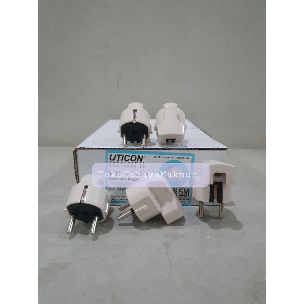 UTICON Steker Arde Bengkok S-30 Model L / Colokan Listrik / Plug SNI