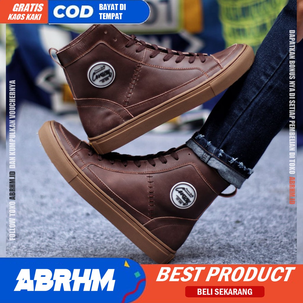 ABRHM X DANTE Sepatu Pria Casual Kulit Asli Sepatu Boot Sneakers Pria Sepatu Sneakers Casual Ori Sepatu Kasual Gaya Santai Keren Kekinian Original Shoes