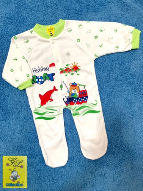 Jumper Panjang Tutup Kaki Sleepsuit Bayi Newborn 0-3 Bulan Sablon