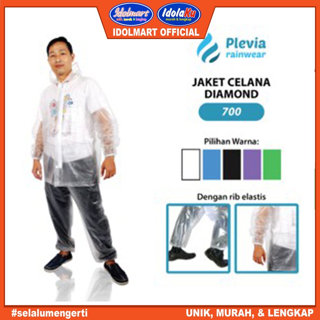 IDOLMART Plevia Jas Jaket Celana Diamond Jas Hujan Stelan Tipe 700 Surabaya