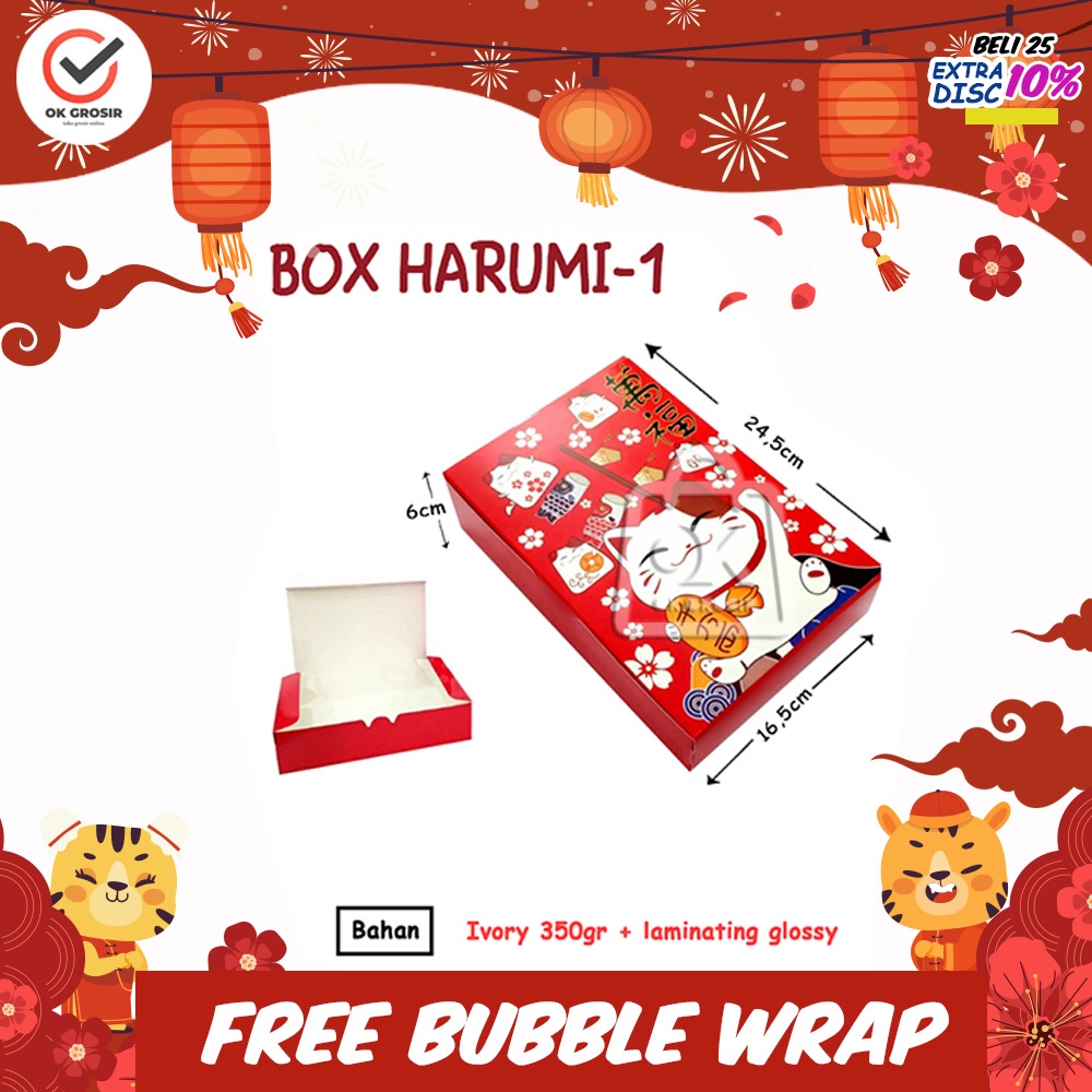 

Box Imlek HARUMI-1 untuk kue donat bolu [per 1 pcs]