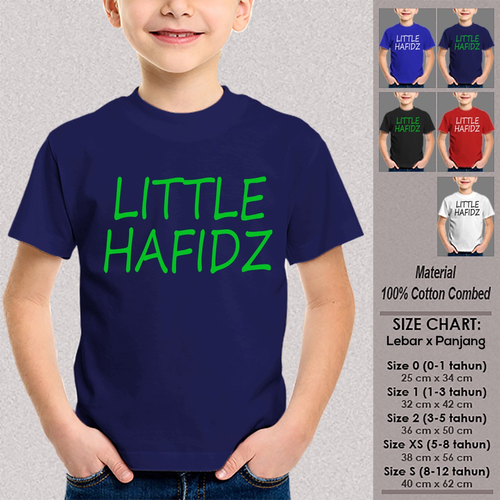 Jual Kaos Anak Muslim Miyaz SN-ASMSMY114 LITLLE HAFIDZ Baju Dakwah Size Anak 1-12 Tahun