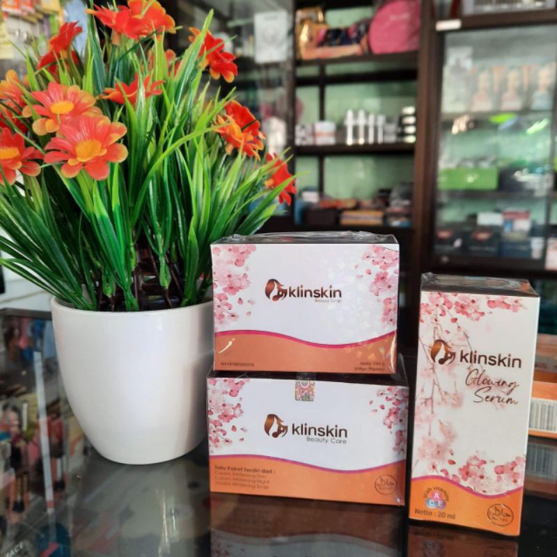KLINSKIN/PAKET KLINSKIN/CREAM SIANG MALAM/SERUM KLINSKIN/SABUN KLINSKIN/SERUM KLINSKIN/SERUM GLOWING