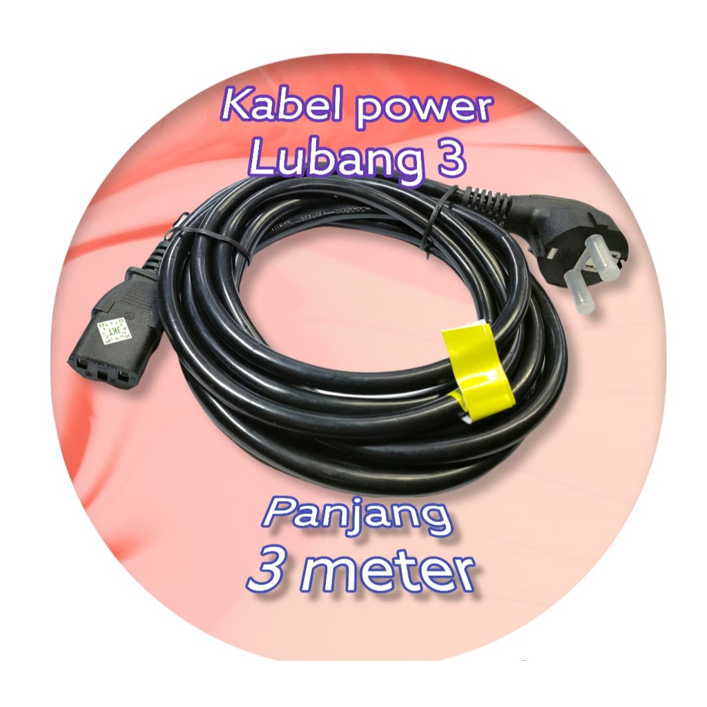 Kabel Power PC 5Meter Cable Power Cpu RvTech RV888 3 Meter AC Cord Original