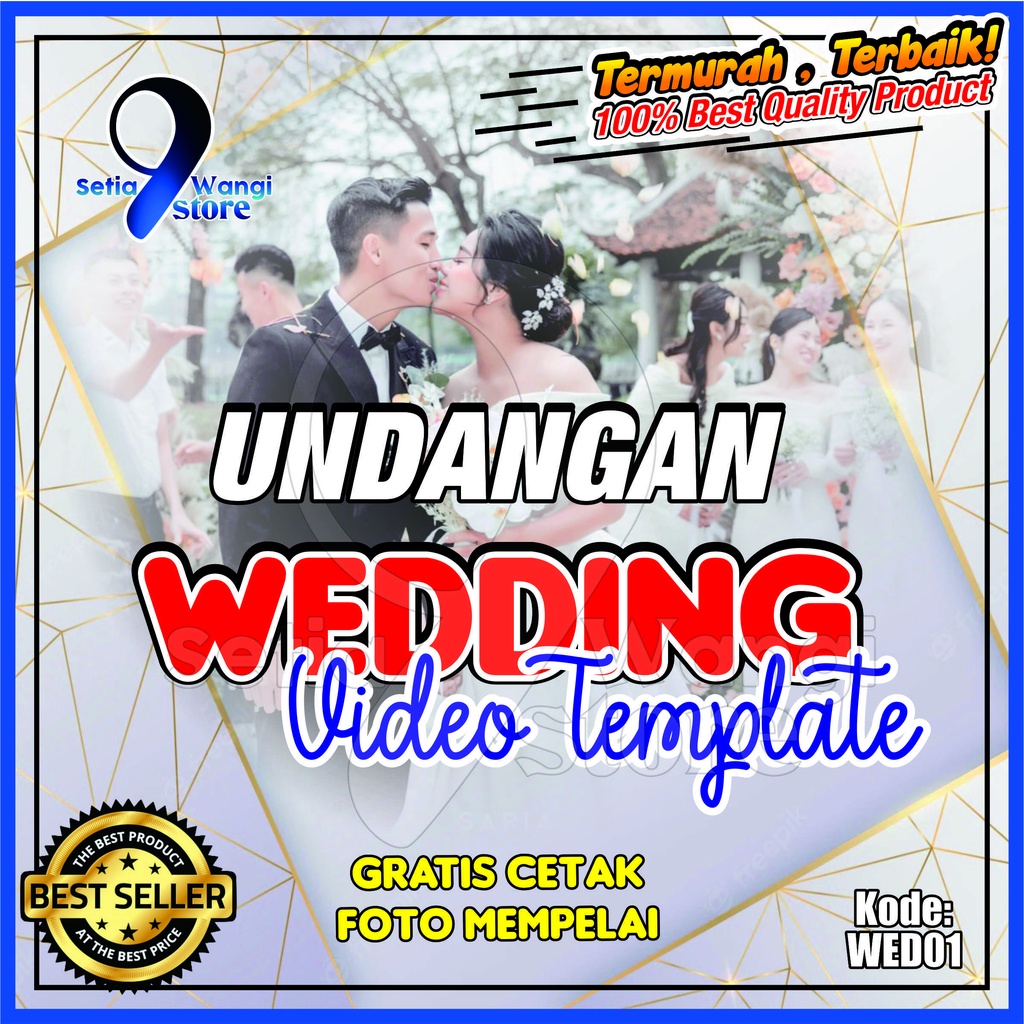 Undangan Pernikahan Murah Elegant Free Cetak Foto