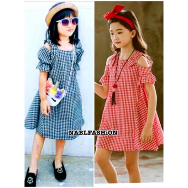 Dress sabrina anak perempuan nablfashion