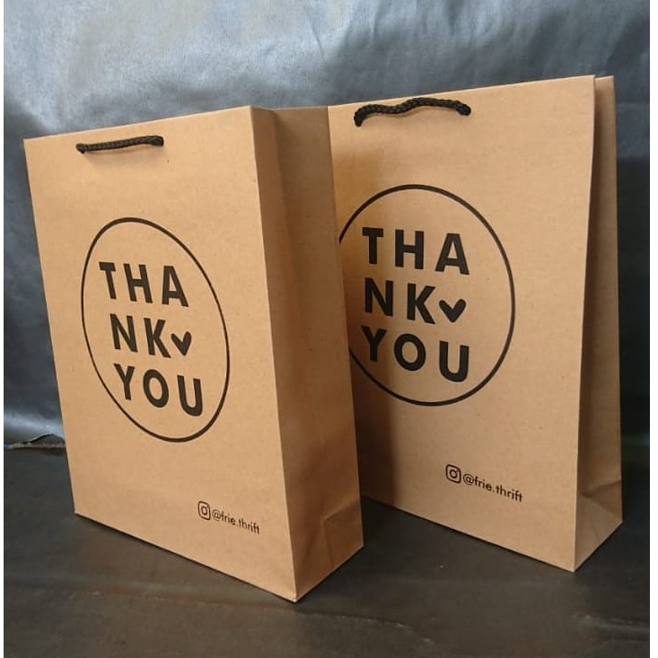 

Paper Bag sablon, Tas kertas sablon ukuran 22x7x27