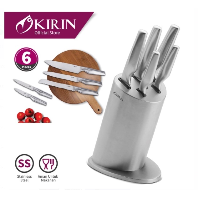 Pisau Dapur Stainless 6 Pcs Set -Kirin Kus-Ks06 Ss