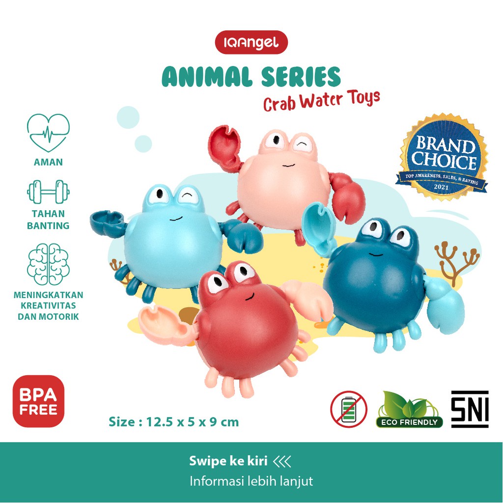 IQ ANGEL Crab Water Toys - Mainan Air Bayi / Mainan Mandi Kepiting