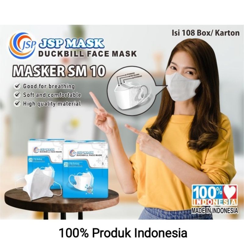 Masker Duckbill JSP Face Mask / JSP Masker Duckbill Isi 25/50