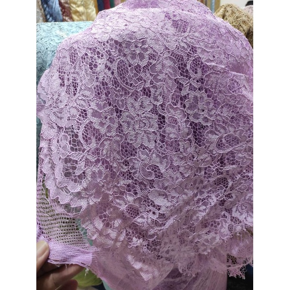 kain brukat lace corneli / bahan kebaya brokat lace (Harga Per 1/2 Meter)