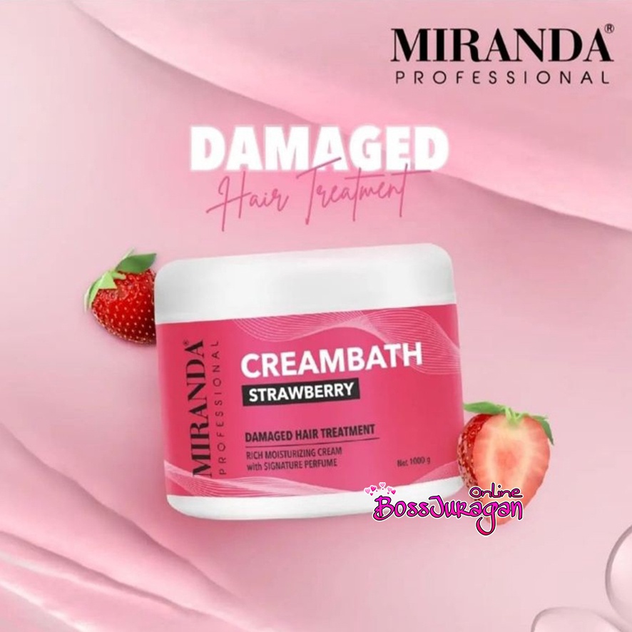 (BOSS) MIRANDA PROFESSIONAL Creambath 1000gr | Aloe Vera - Strawberry - Mint - Rose