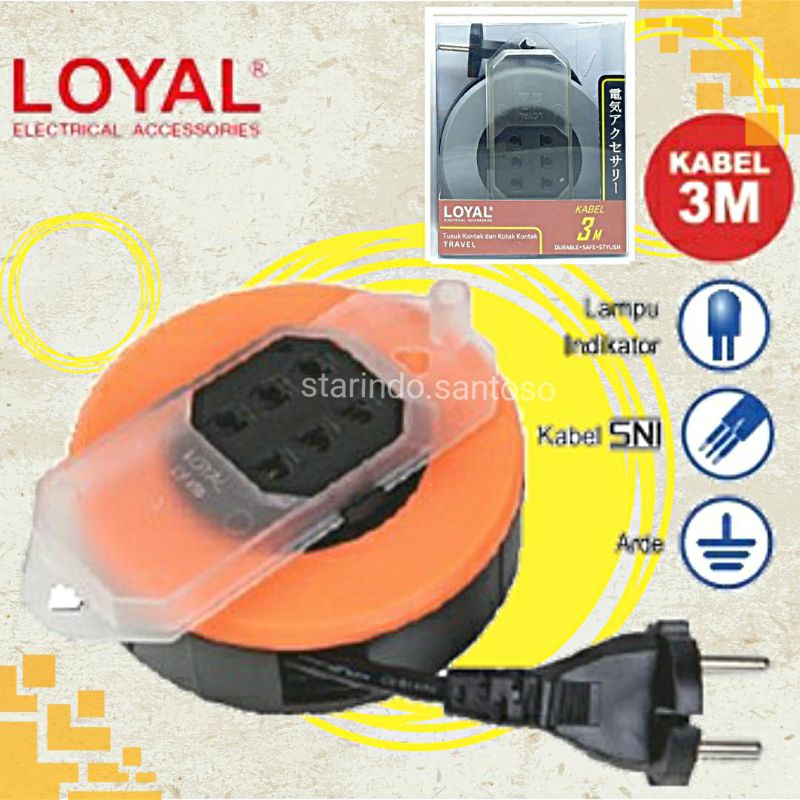 KABEL BOX kecil TRAVEL mini roll 3 meter LY150 3m Loyal SNI