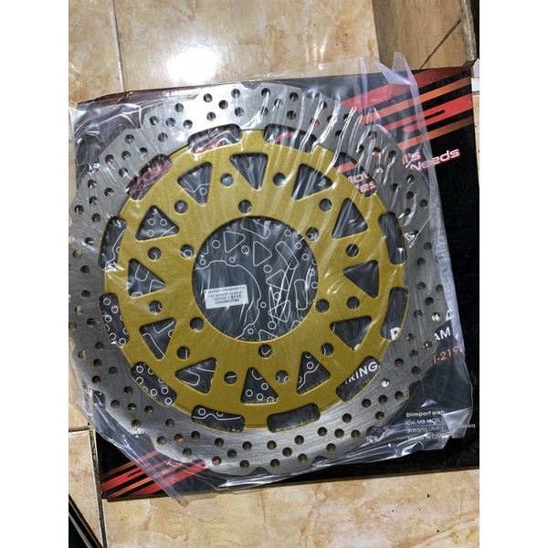 PIRINGAN CAKRAM DEPAN BESAR KLX CNC+BREKET SCARLET