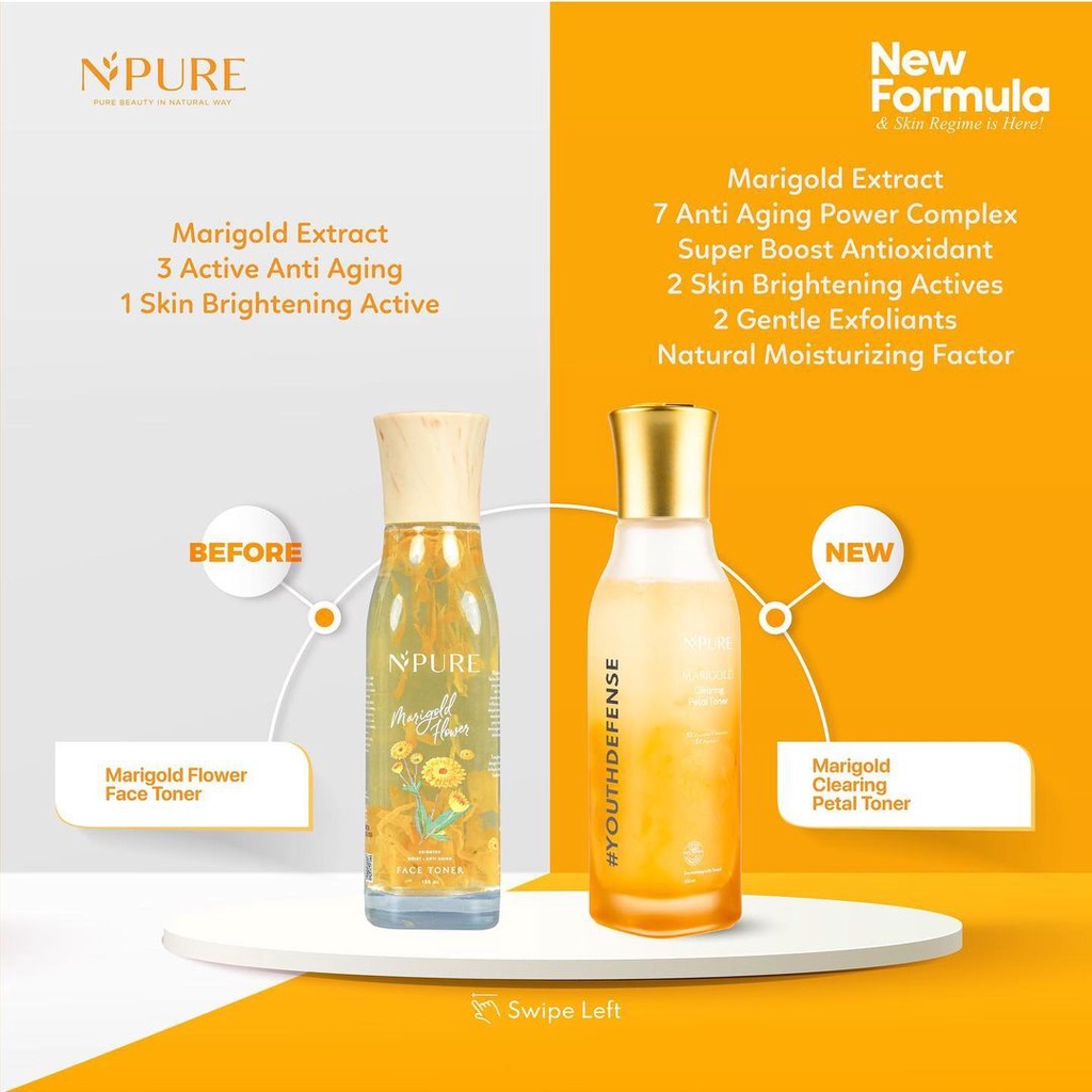 NPURE Marigold Series | Toner Cleanser Eye Primer Serum Moisturizer