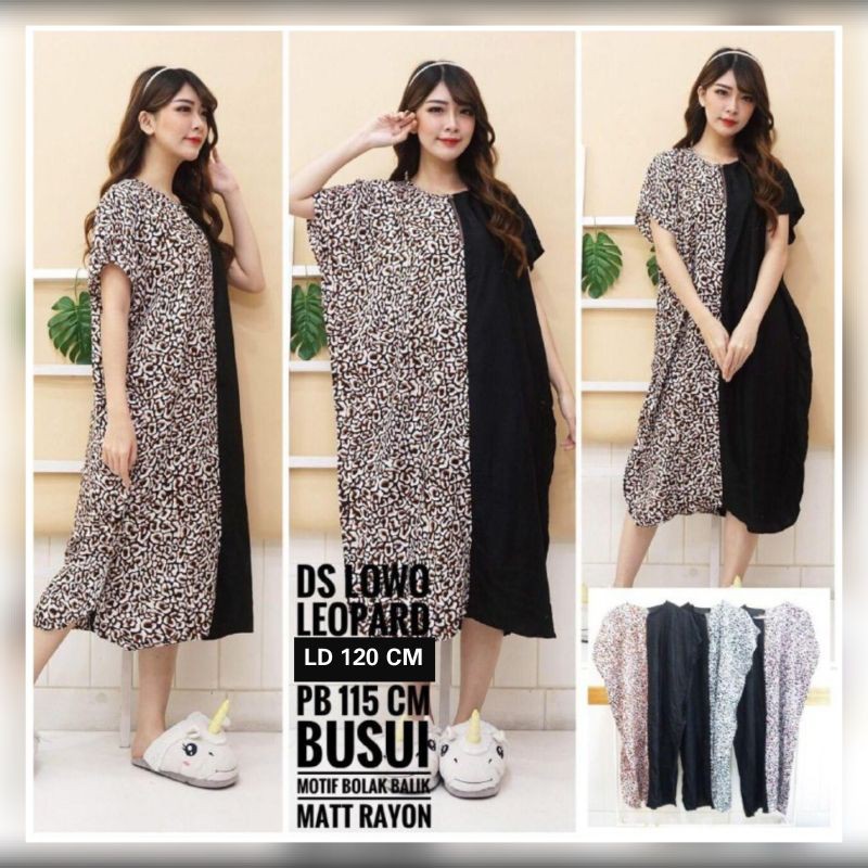 Daster Lowo Kelelawar Leopard Allsize Ld 120cm Cantik #daster #jumbo #superjumbo #dress