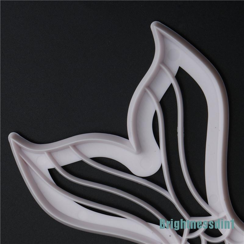 2pcs Cetakan Pemotong Adonan Kue Fondant Desain Ekor Putri Duyung Bahan Plastik