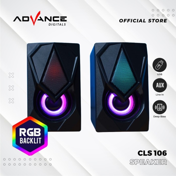 Advance Speaker Gaming Rgb Led Dual Speaker Pc/Laptop Portable Usb