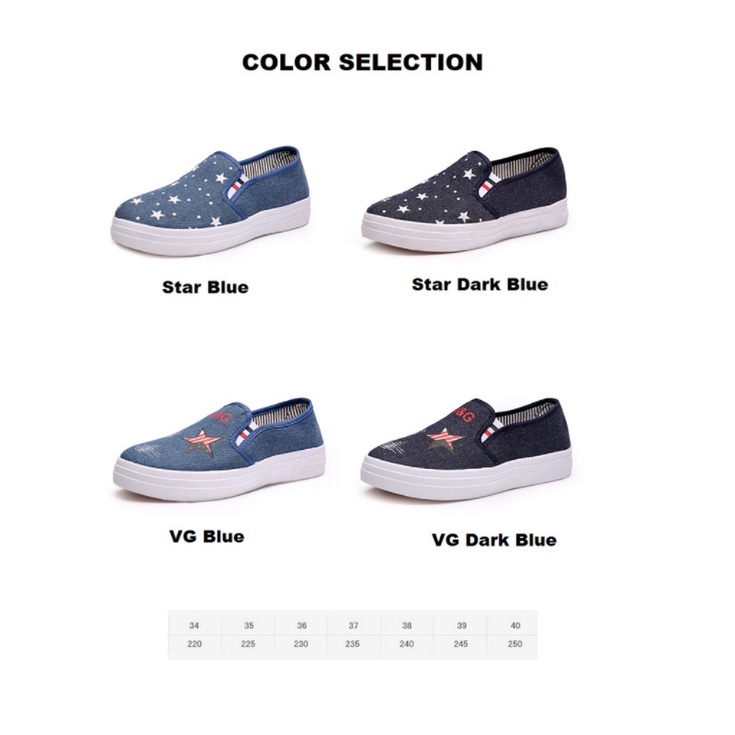 Sepatu Flat Casual Wanita Comfort Canvas Jean Star Women Shoes SP20