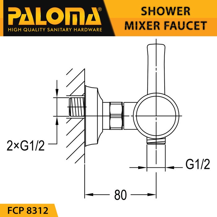 PALOMA FCP 8312 Keran Mixer Shower Mandi Panas Dingin Kran Air