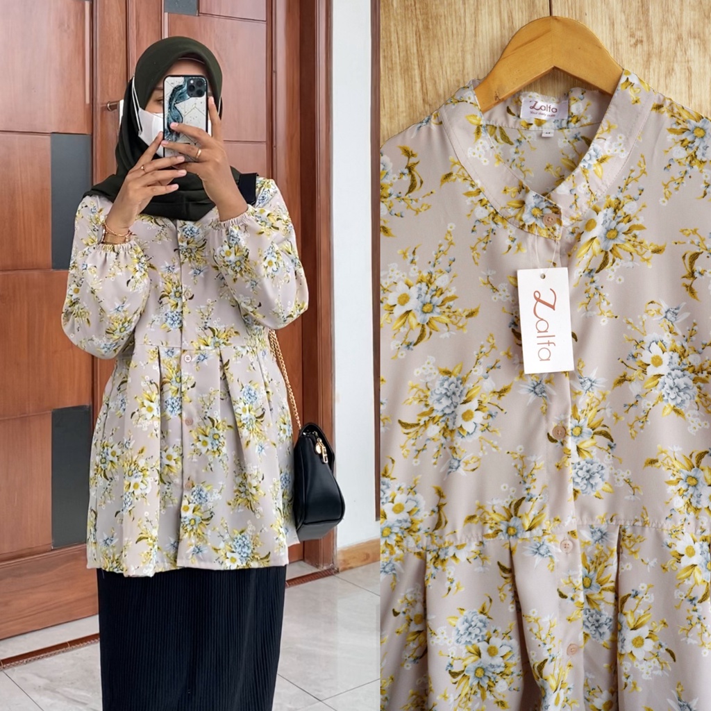 NAJLA blouse by ZALFA OUTFIT / blouse motif / blouse bunga / kemeja motif