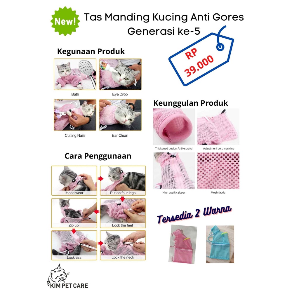 Cat Washing Bag/Baju Mandi Kucing Generasi ke-5