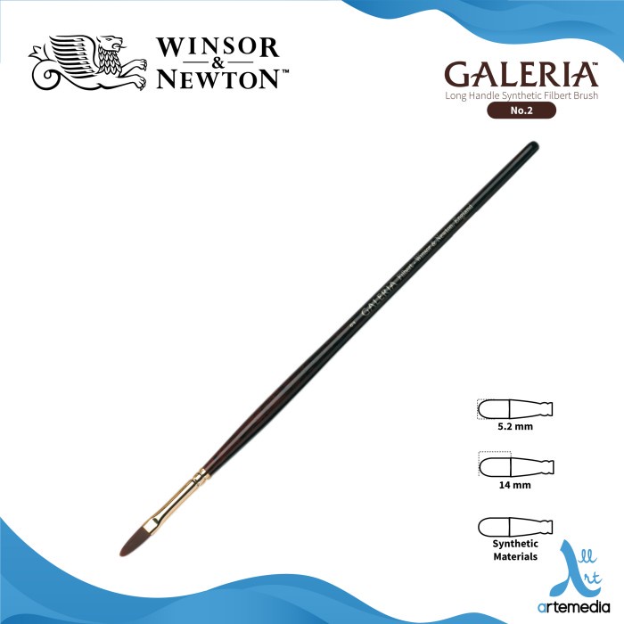 

Kuas Lukis Winsor & Newton Galeria Filbert Synthetic Brush Long Handle - NO. 2