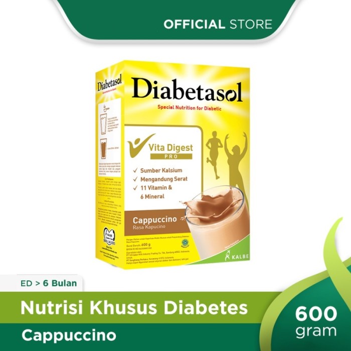 

101bfbb Diabetasol 630 Cappuccino 2X300 Gr Capucino 600 Susu Cappucino Kalbe - Packingekonomis