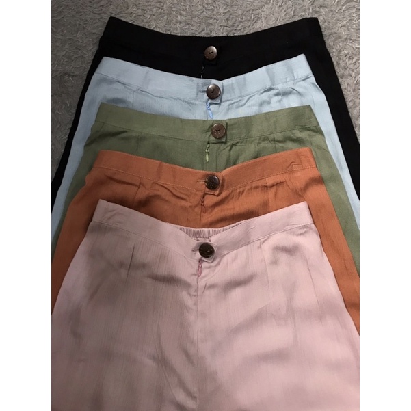 Kulot Polos Highwaist Rayon Crinkle