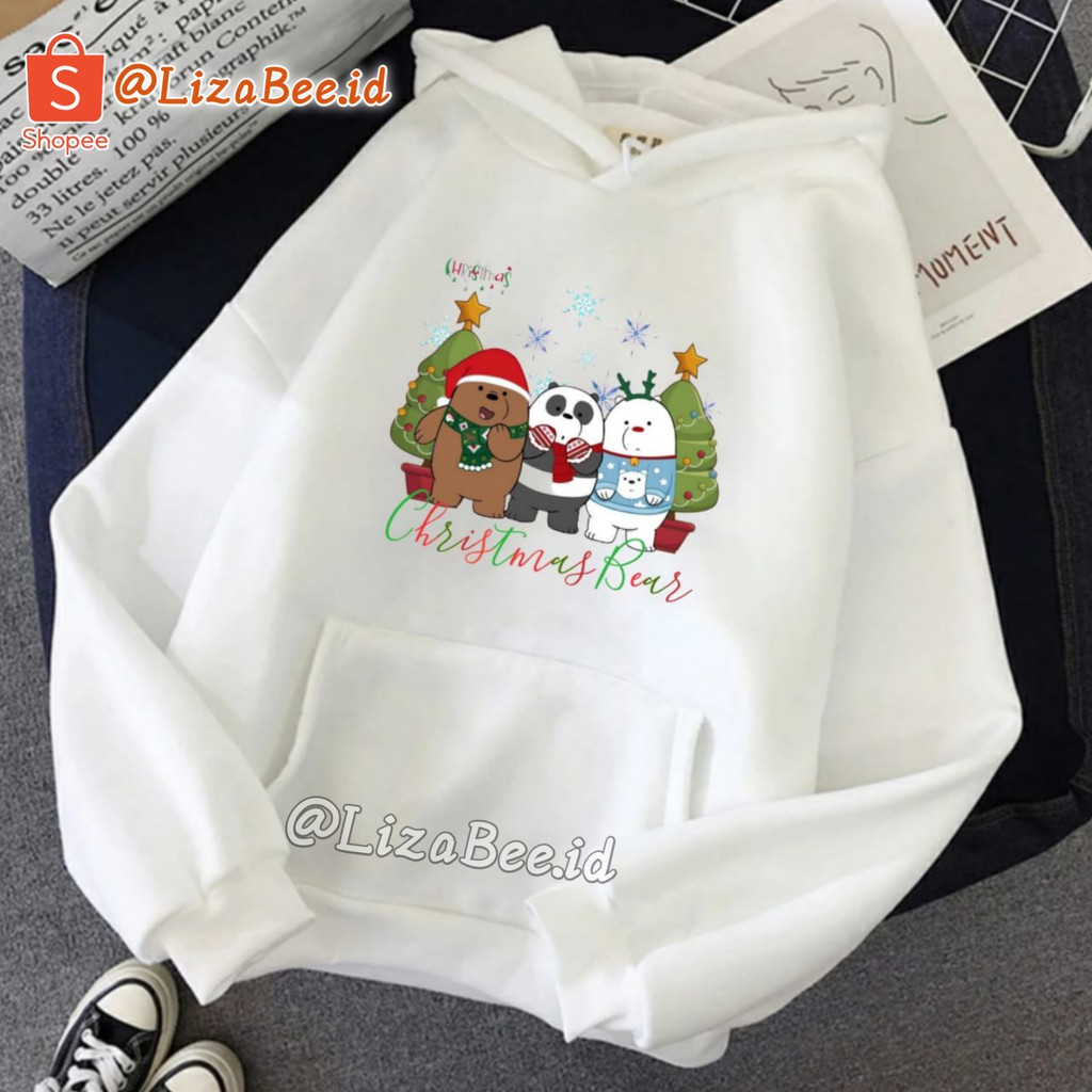 Hoodie Natal We Bare Bears Beruang Marry Christmas Baju Natal Marry Christmas Sweater Natal Jaket Natal Terbaru Hoodie Wanita Gambar Bears Oversize Korean Style Sweater Murah Tebal Xxl Kekinian Lilac Panda Boba