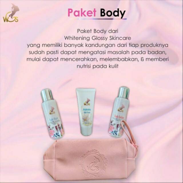 Paket badan wgs 100% ori  whitening glossy skincare