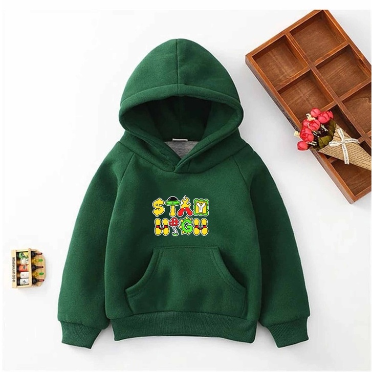 Hoodie Stay High Anak Fleece Pakaian Anak