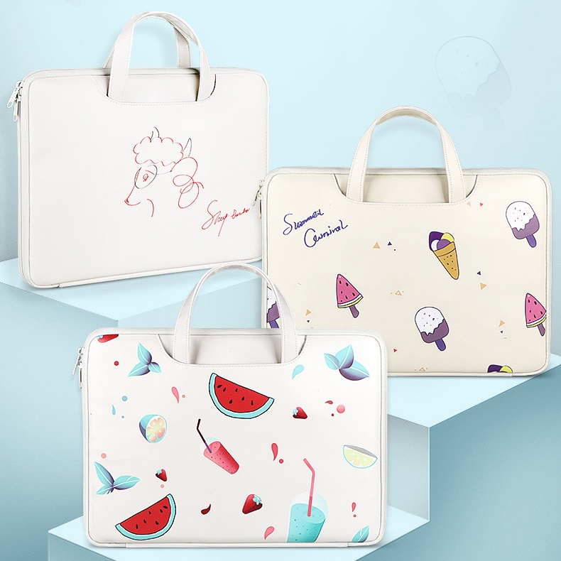 Tas Laptop 15 inch Cute White &amp; Black Untuk Macbook Air / Pro Asus Acer Dell Lenovo HP Samsung Sony Compaq Sleeve Case