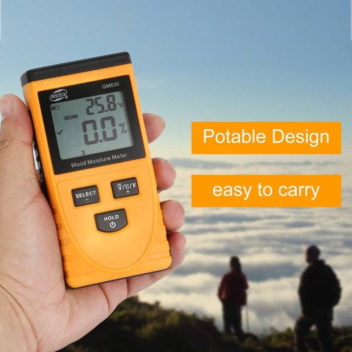 Benetech GM630 LCD Wood Moisture Meter Humidity Test Water Content Detector Tester Kelembaban Kayu