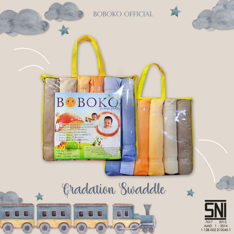 Bedong Bayi Gradasi Boboko set isi 6 pcs