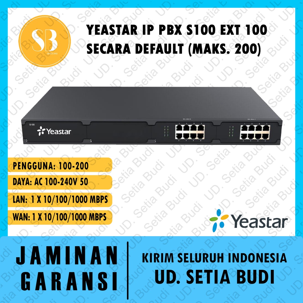 Yeastar IP PBX S100 Ext 100 secara default (maks. 200)