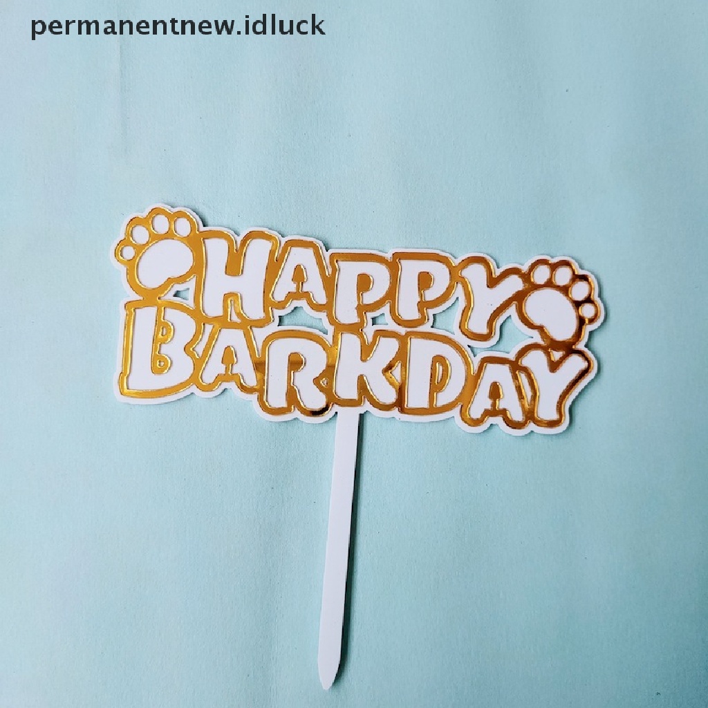 Topper Kue Ulang Tahun Bahan Akrilik Motif Print Anjing Untuk Dekorasi