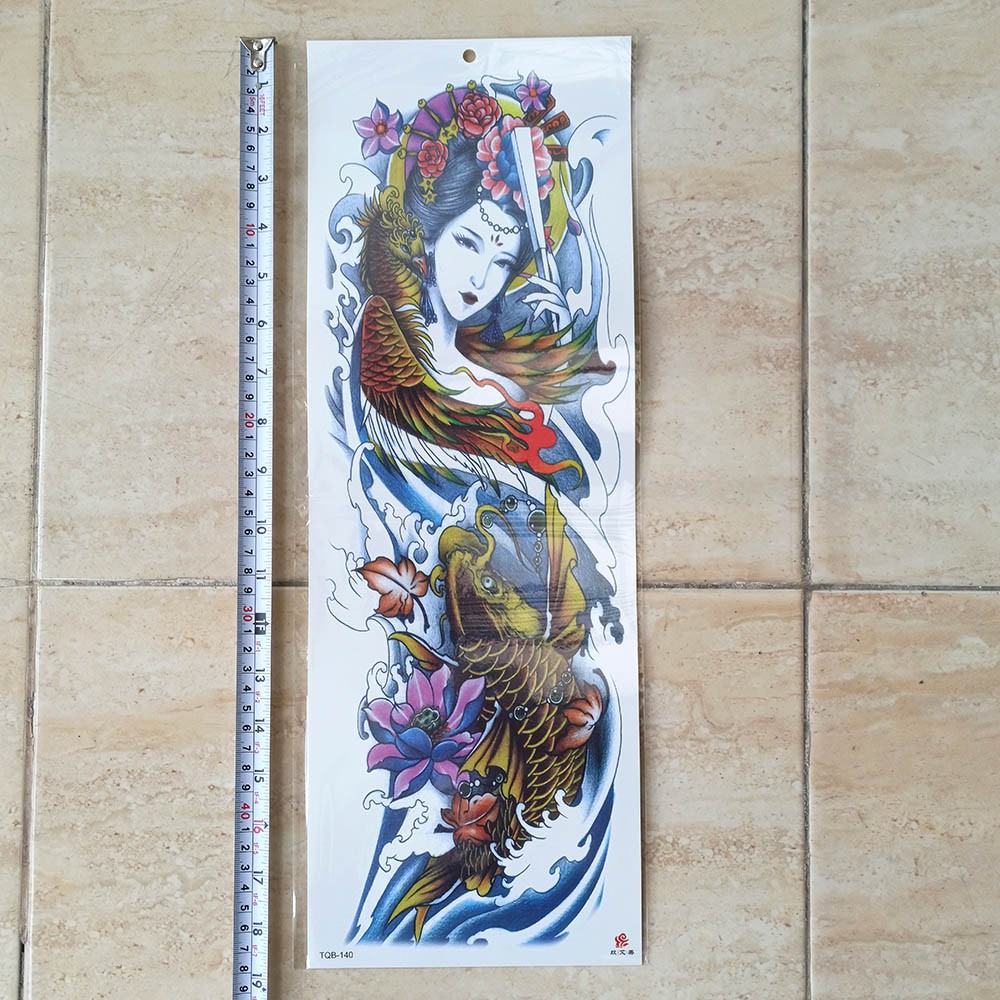 [PART 04] Sticker tatoo tato temporer temporary warna hewan naga budha wanita ukuran besar 17x48cm