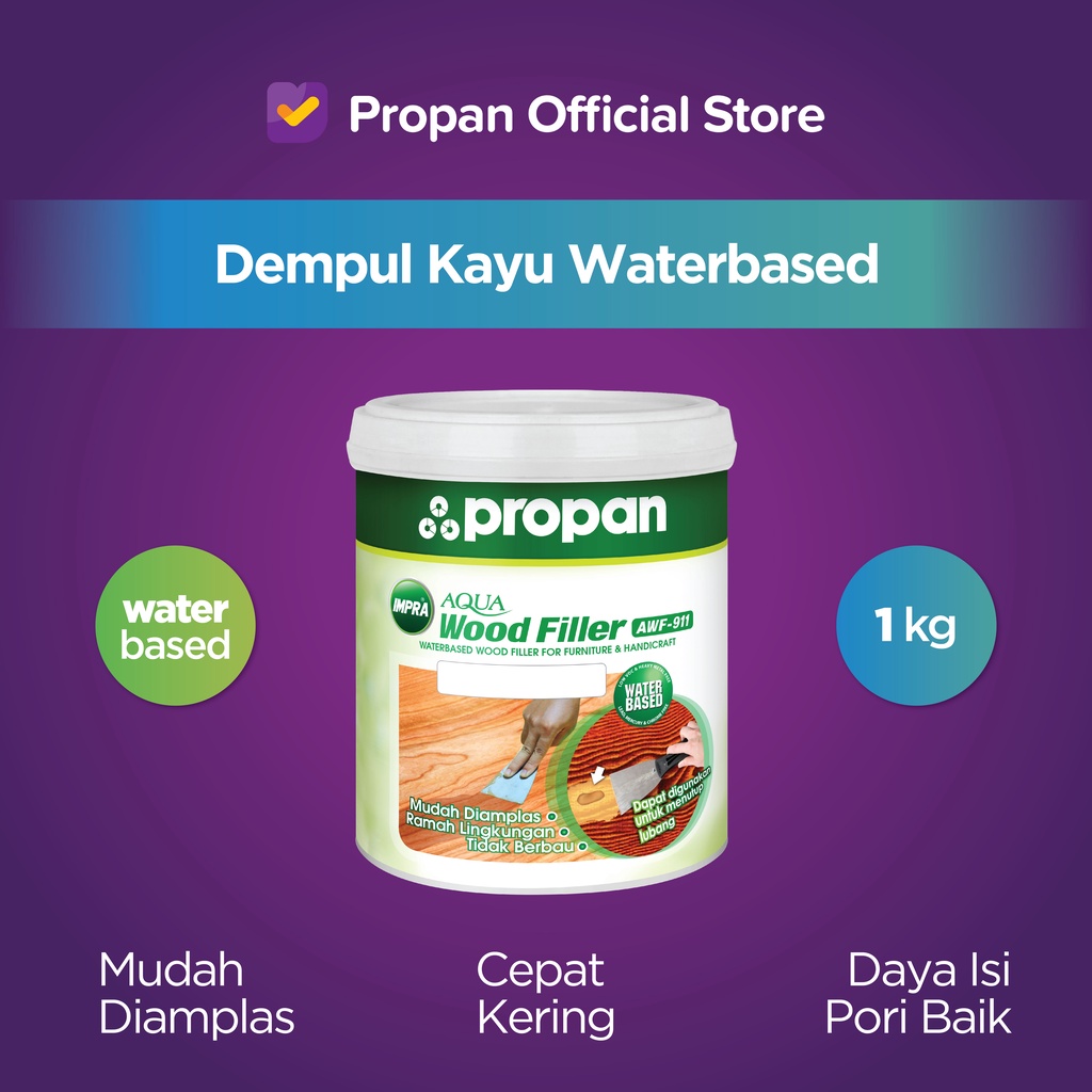 Jual DEMPUL KAYU WATERBASED IMPRA AQUA WOOD FILLER 1KG Shopee Indonesia