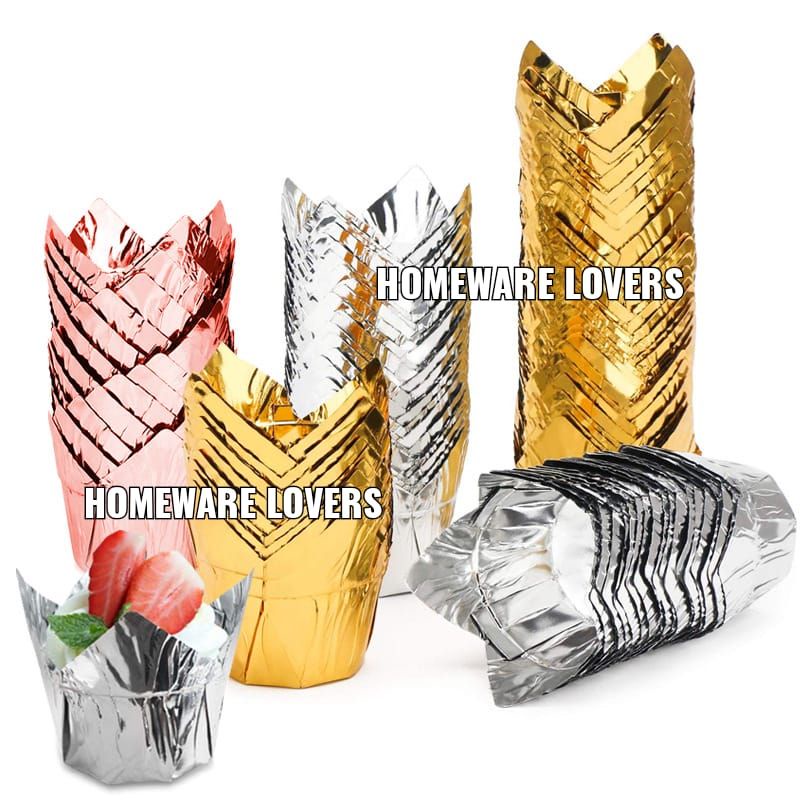 Tulip Cupcake Case Aluminium foil 50pcs Muffin Paper Cupcake Case Baking Paper Premium food grade