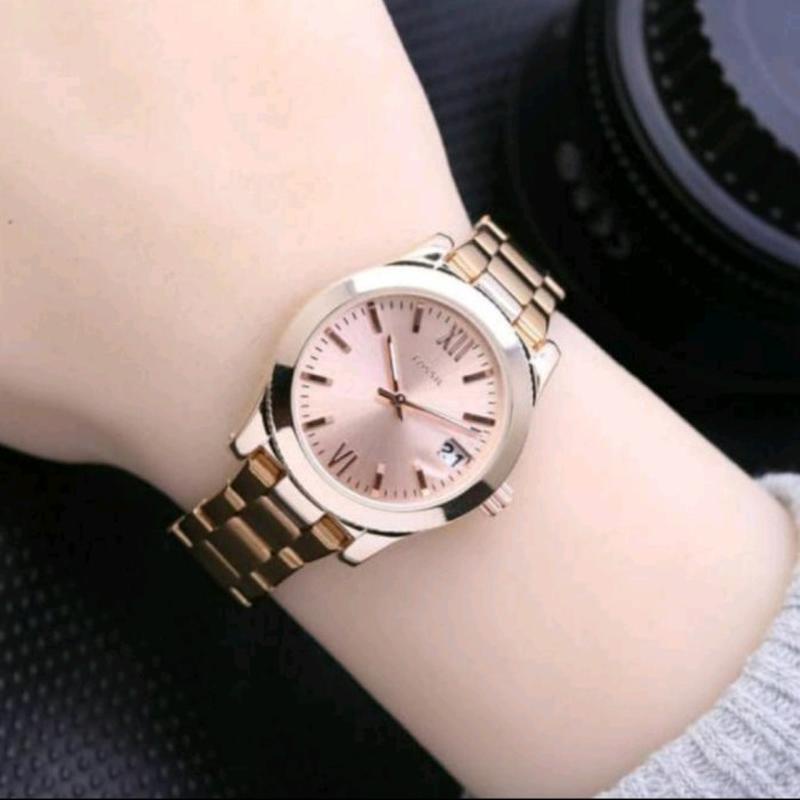 [Cod] Jam Tangan Wanita F8576Tl Tanggal Aktif Tali Rantai Free Box & Baterai Cadangan Jam Tangan Wan